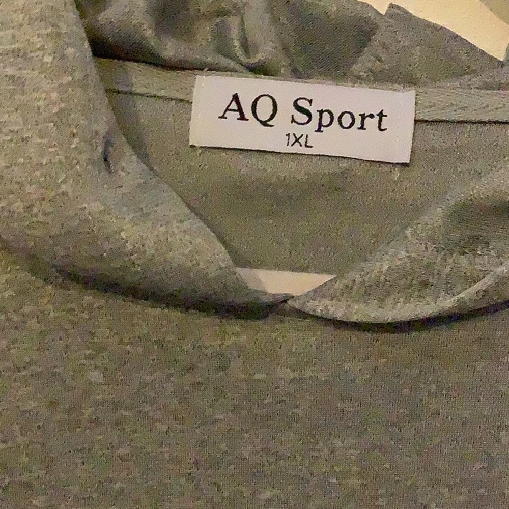 A Q .sport Gray Hoodie with Sleeve Print